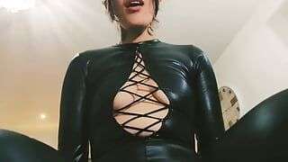 Whore Slut Fucks BBC In Black Leather Catsuit – Ivy Winterz